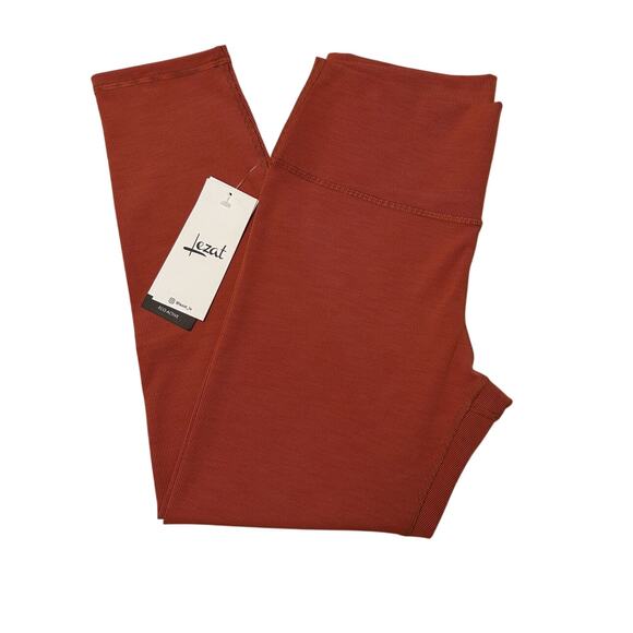 Lezat Eco Active Pants - NWT Lezat Eco Active Textured Athletic High Waist Soft Rib Rust Leggings Large